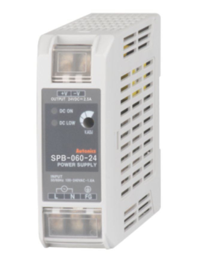 SPB-060-24 POWER SUPPLY, DIN RAIL MOUNTING, SWITCHING<BR>24 VDC OUTPUT, 60 WATTS, 2.5 AMP 100-240 VAC INPUT